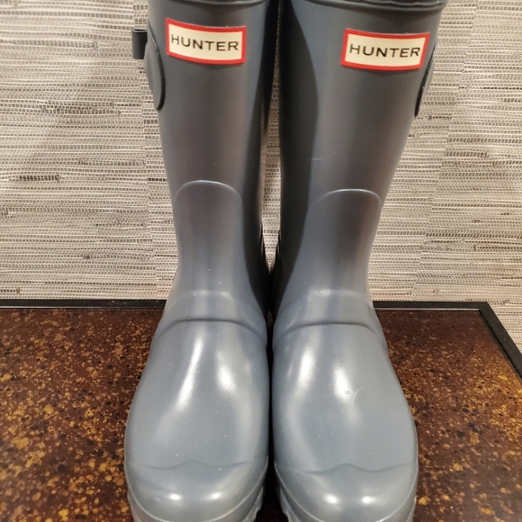 HUNTER Original Grey Short Gloss Boots - Picture 10 of 12